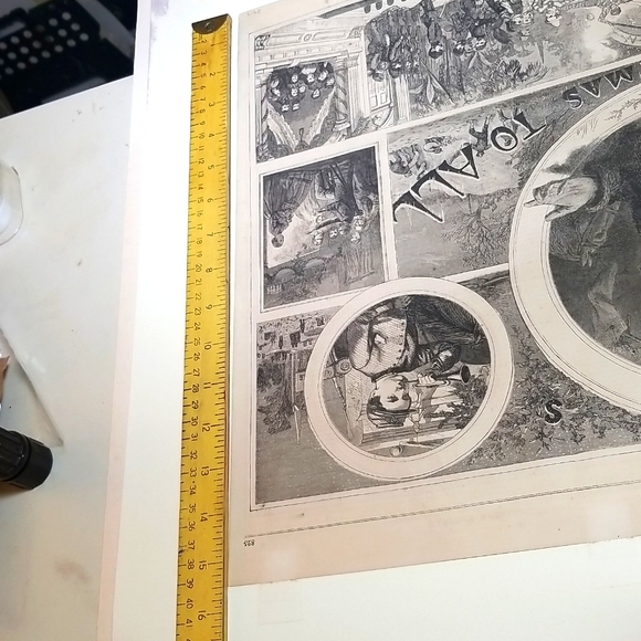 C1865 HARPERS WEEKLY civil war CENTERFOLD ENGRAVING Christmas THOMAS NAST SANTA - Picture 9 of 9